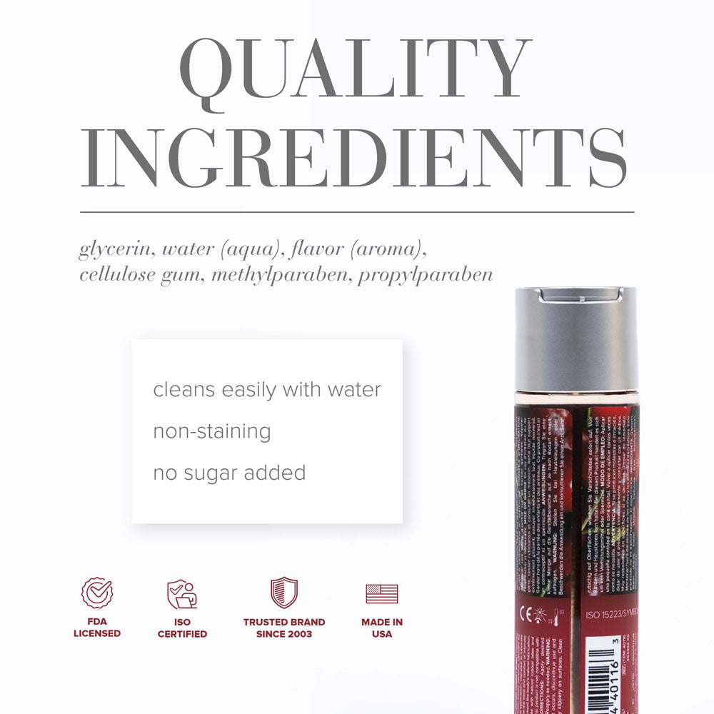 JO H2O Cherry Burst Lube - 120 mL - Cherry Flavoured Water Based Lubricant - 120 ml Bottle - Hush Store Sydney 