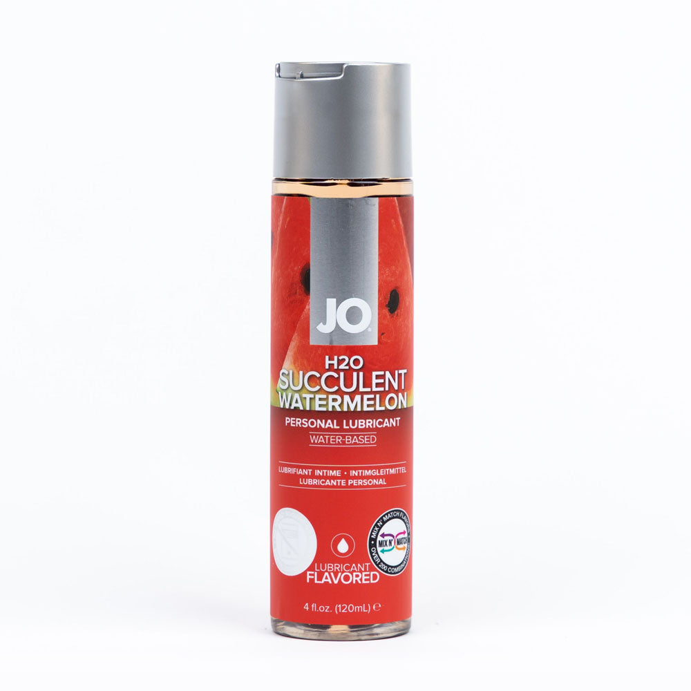 JO H2O Succulent Watermelon Lube - 120 mL - Watermelon Flavoured Water Based Lubricant - 120 ml Bottle - Hush Store Sydney 