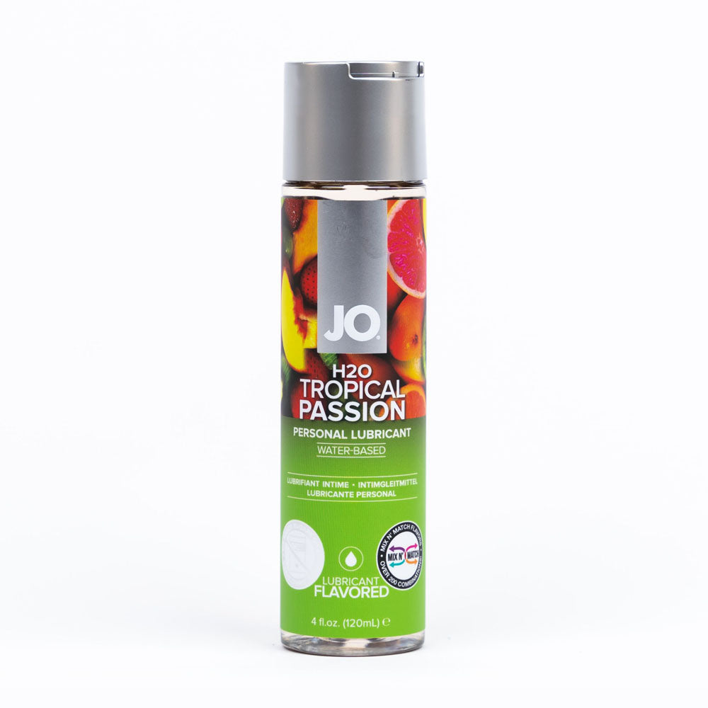 JO H2O Tropical Passion Lube - 120 mL - Tropical Flavoured Water Based Lubricant - 120 ml Bottle - Hush Store Sydney 