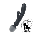 Satisfyer Triple Lover - Grey USB Rechargeable Rabbit Vibrator and Massage Wand - Hush Store Sydney 