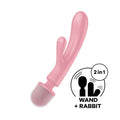 Satisfyer Triple Lover - Pink USB Rechargeable Rabbit Vibrator and Massage Wand - Hush Store Sydney 