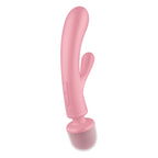 Satisfyer Triple Lover - Pink USB Rechargeable Rabbit Vibrator and Massage Wand