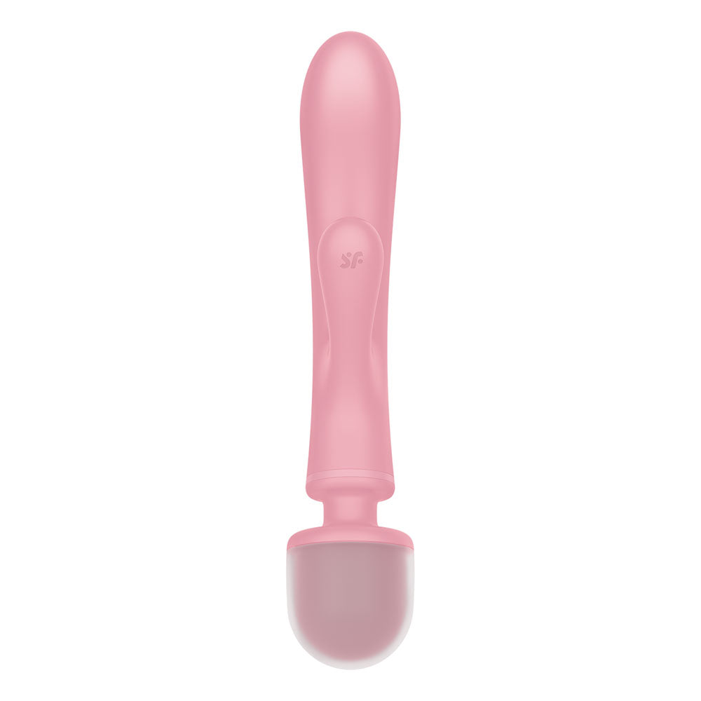 Satisfyer Triple Lover - Pink USB Rechargeable Rabbit Vibrator and Massage Wand