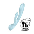 Satisfyer Triple Oh - Light Blue USB Rechargeable Rabbit Vibrator - Hush Store Sydney 