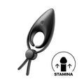 Satisfyer Sniper - Black - Black Vibrating Adjustable Lasso Cock Ring - Hush Store Sydney 