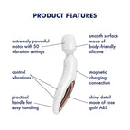 Satisfyer Wand-erland - White - White/Rose Gold USB Rechargeable Massage Wand