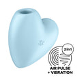 Satisfyer Cutie Heart - Blue - Blue USB Rechargeable Air Pulsation Stimulator with Vibration - Hush Store Sydney 