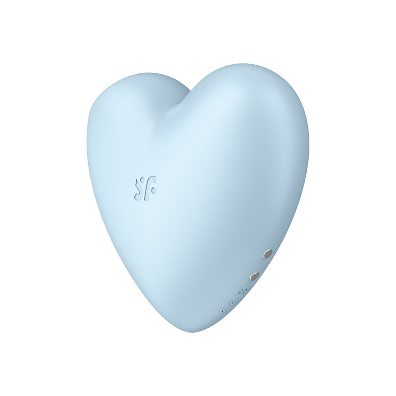Satisfyer Cutie Heart - Blue - Blue USB Rechargeable Air Pulsation Stimulator with Vibration - Hush Store Sydney 