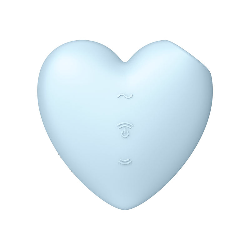 Satisfyer Cutie Heart - Blue - Blue USB Rechargeable Air Pulsation Stimulator with Vibration - Hush Store Sydney 