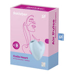 Satisfyer Cutie Heart - Blue - Blue USB Rechargeable Air Pulsation Stimulator with Vibration - Hush Store Sydney 