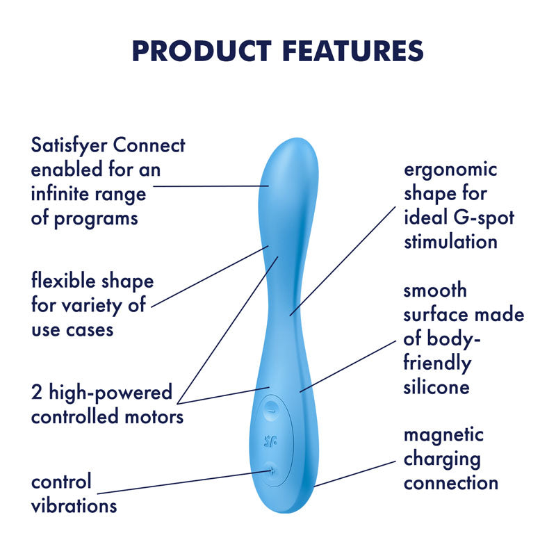 Satisfyer G-Spot Flex 4 - Blue USB Rechargeable Vibrator with App Control - Hush Store Sydney 