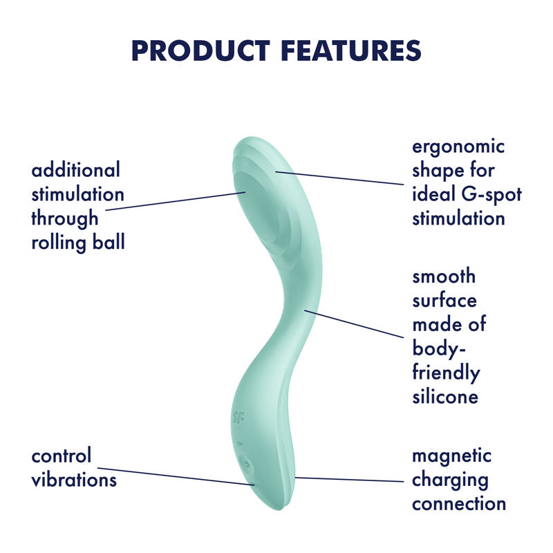 Satisfyer Rrrolling Pleasure - Mint USB Rechargeable Vibrator - Hush Store Sydney 