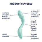 Satisfyer Rrrolling Pleasure - Mint USB Rechargeable Vibrator - Hush Store Sydney 