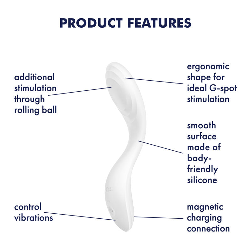 Satisfyer Rrrolling Pleasure - White USB Rechargeable Vibrator - Hush Store Sydney 