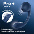 Satisfyer Pro+ Wave 4 - Blue USB Rechargeable Vibrator with Air Pulse Stimulation and App Control - Hush Store Sydney 