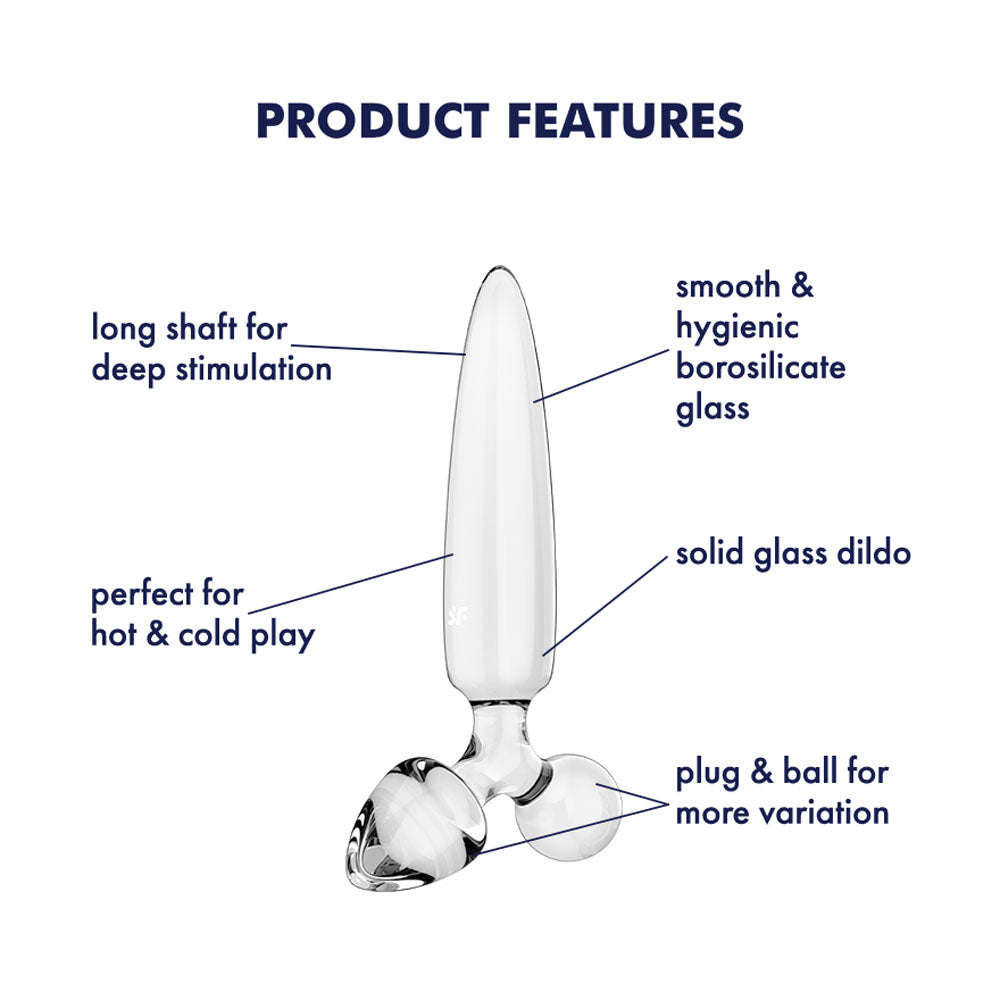 Satisfyer Triple Crystal 1 - Clear - Clear Glass 3-in-1 Butt Plug - Hush Store Sydney 