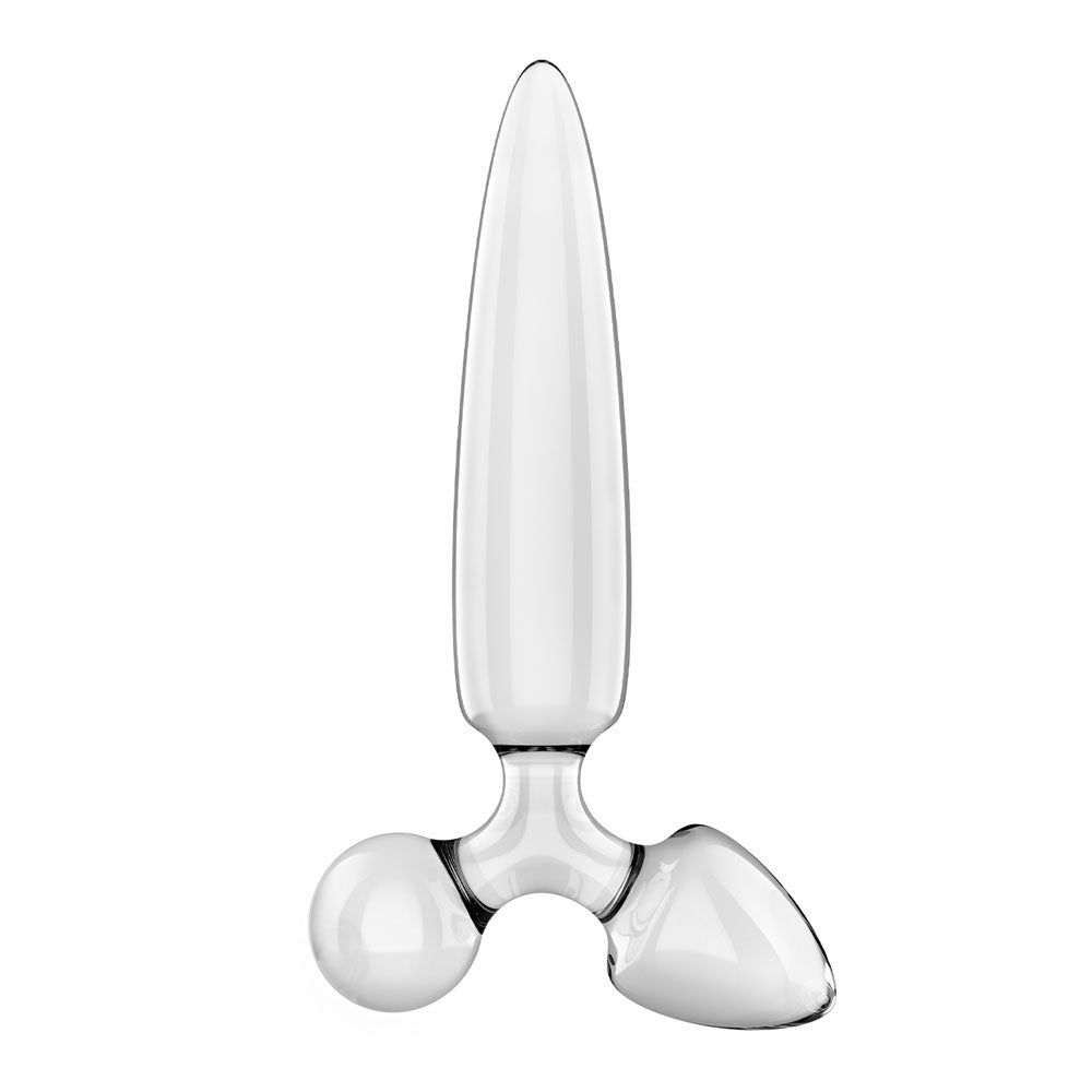 Satisfyer Triple Crystal 1 - Clear - Clear Glass 3-in-1 Butt Plug - Hush Store Sydney 