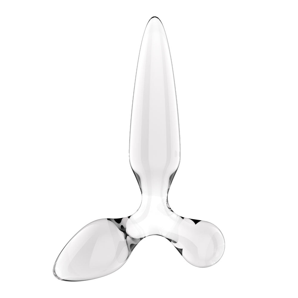 Satisfyer Triple Crystal 2 - Clear - Clear Glass 3-in-1 Butt Plug - Hush Store Sydney 