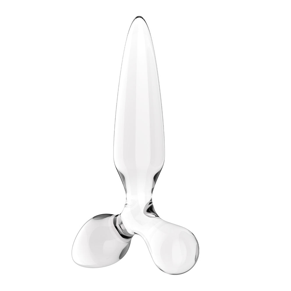 Satisfyer Triple Crystal 2 - Clear - Clear Glass 3-in-1 Butt Plug - Hush Store Sydney 