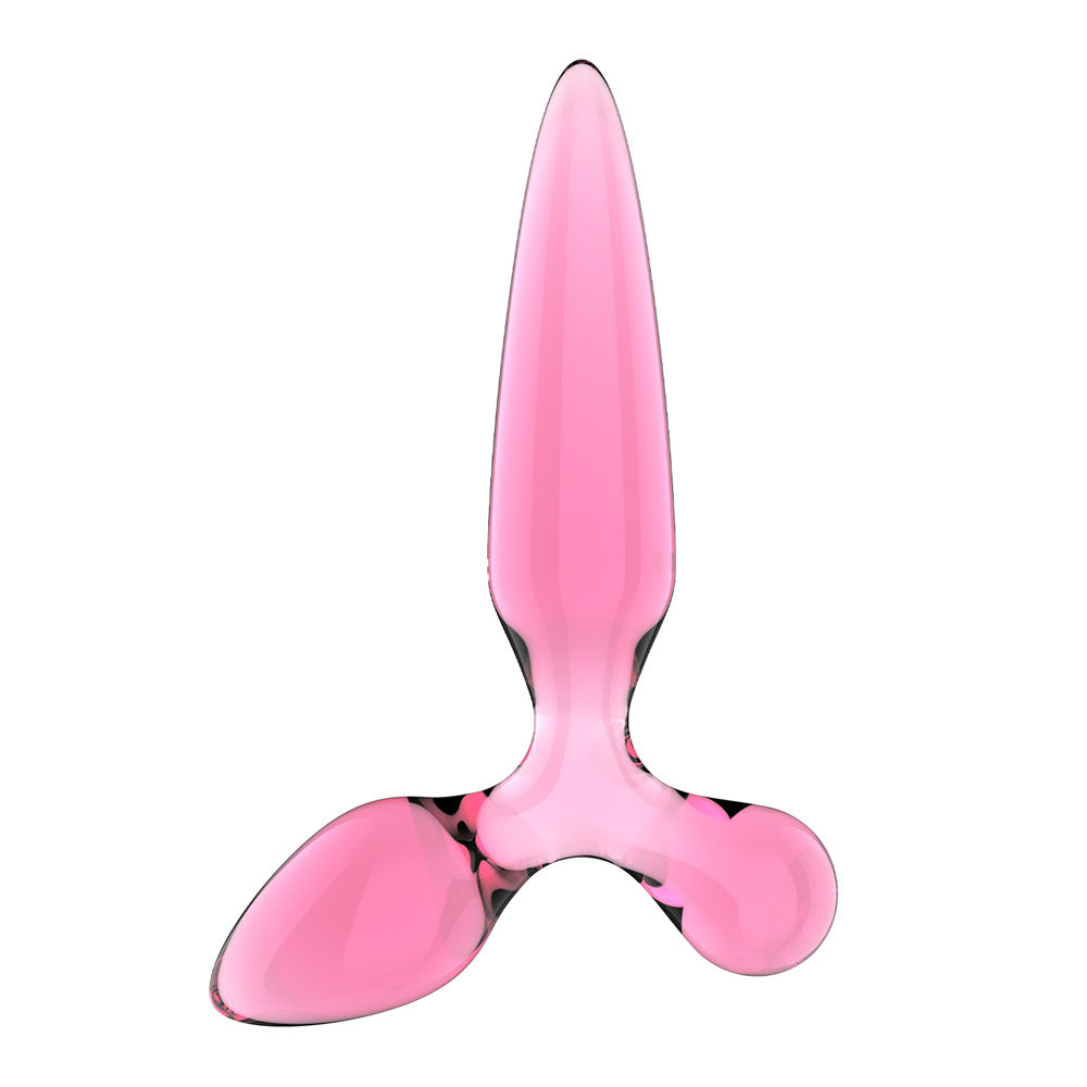 Satisfyer Triple Crystal 2 - Pink - Pink Glass 3-in-1 Butt Plug - Hush Store Sydney 