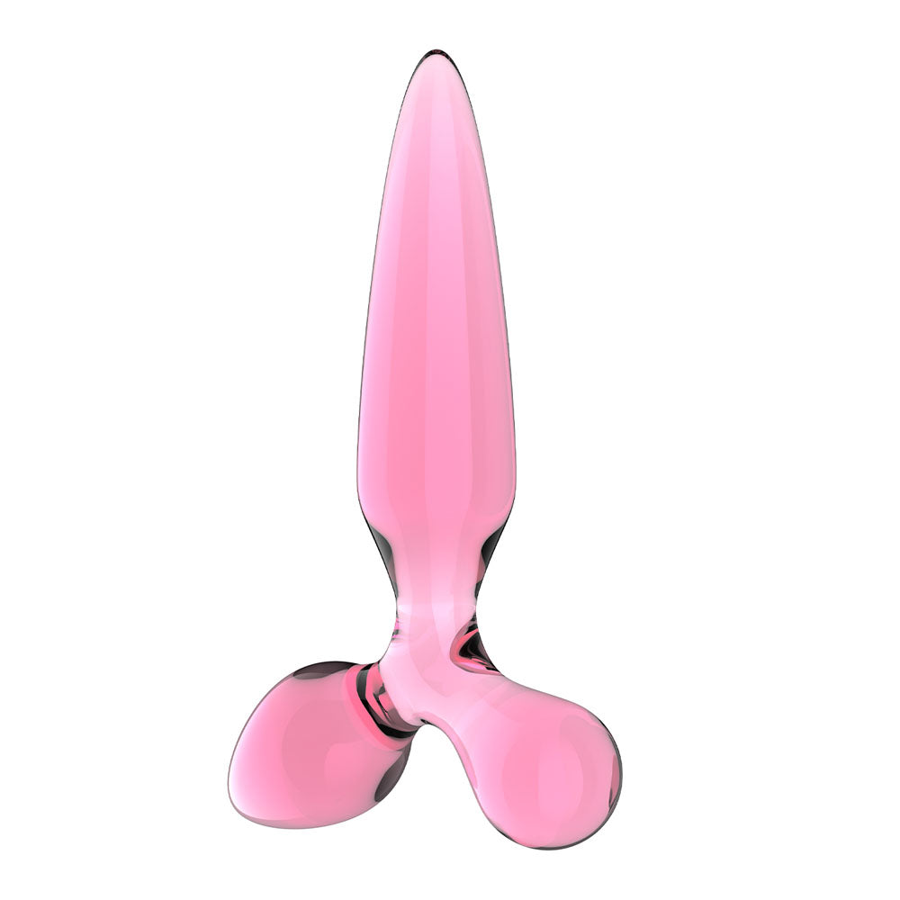 Satisfyer Triple Crystal 2 - Pink - Pink Glass 3-in-1 Butt Plug - Hush Store Sydney 
