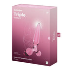 Satisfyer Triple Crystal 2 - Pink - Pink Glass 3-in-1 Butt Plug - Hush Store Sydney 