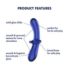 Satisfyer Double Crystal - Blue - Blue Glass Double Ended Dildo