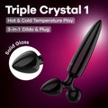 Satisfyer Triple Crystal 1 - Black - Black Glass 3-in-1 Butt Plug - Hush Store Sydney 