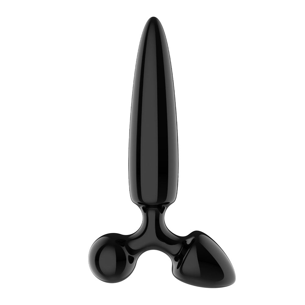 Satisfyer Triple Crystal 1 - Black - Black Glass 3-in-1 Butt Plug - Hush Store Sydney 