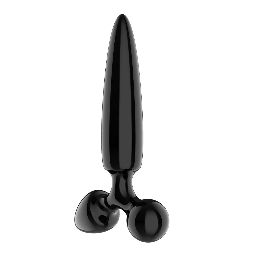 Satisfyer Triple Crystal 1 - Black - Black Glass 3-in-1 Butt Plug - Hush Store Sydney 