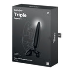 Satisfyer Triple Crystal 1 - Black - Black Glass 3-in-1 Butt Plug - Hush Store Sydney 
