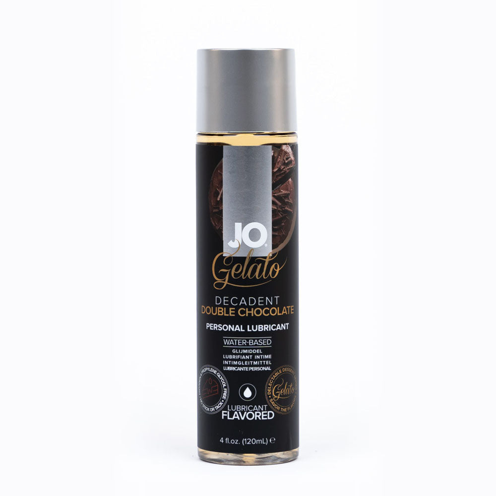 JO Gelato Decadent Double Chocolate Lubricant - 120 mL - Chocolate Flavoured Water Based Lubricant - 120 ml Bottle - Hush Store Sydney 