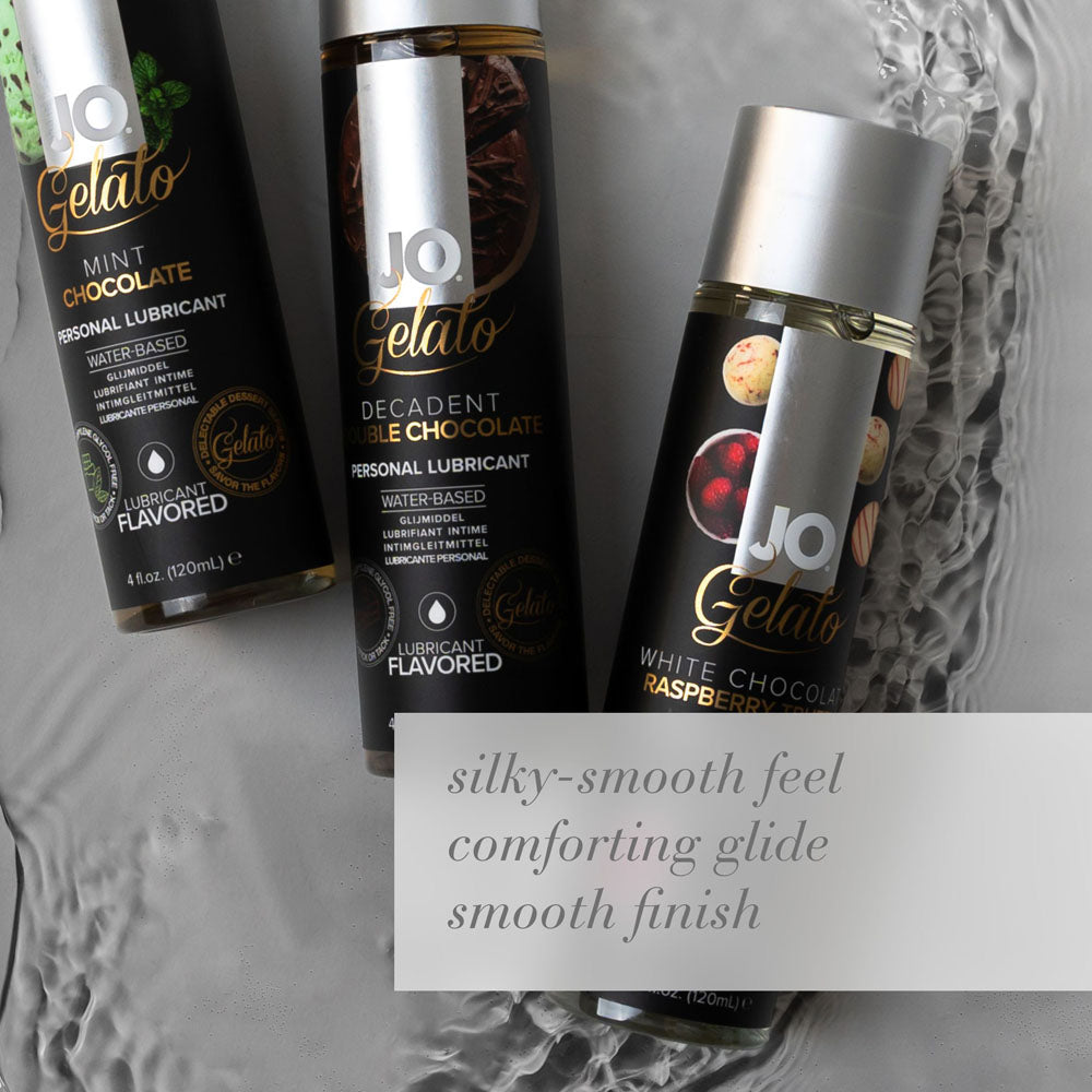 JO Gelato Decadent Double Chocolate Lubricant - 120 mL - Chocolate Flavoured Water Based Lubricant - 120 ml Bottle - Hush Store Sydney 