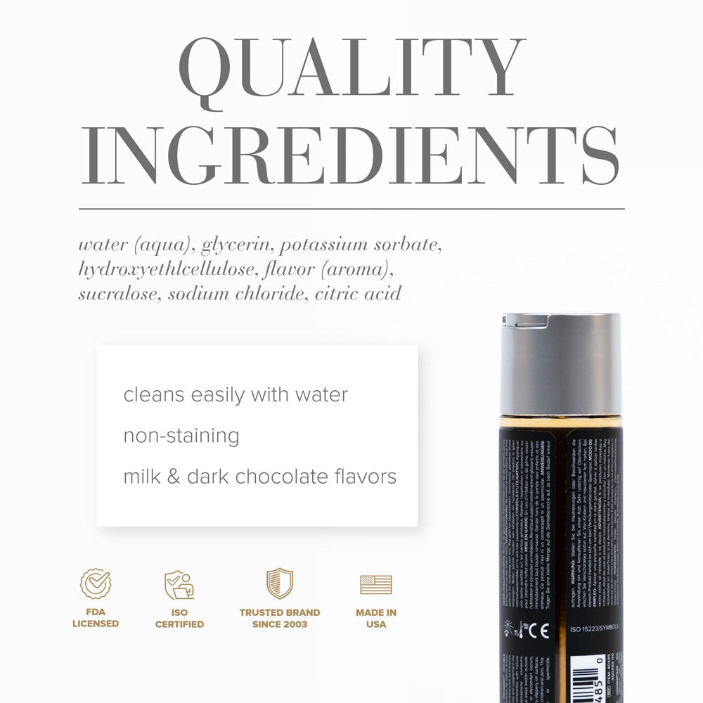 JO Gelato Decadent Double Chocolate Lubricant - 120 mL - Chocolate Flavoured Water Based Lubricant - 120 ml Bottle - Hush Store Sydney 