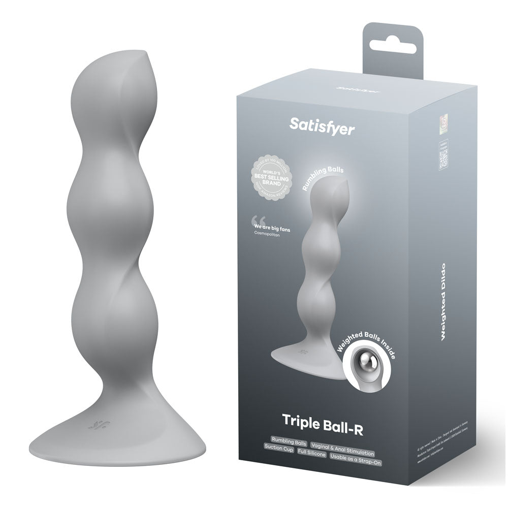 Satisfyer Triple Ball-R - Grey - Grey Beaded Anal Plug - Hush Store Sydney 