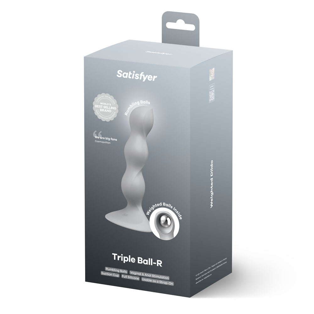 Satisfyer Triple Ball-R - Grey - Grey Beaded Anal Plug - Hush Store Sydney 