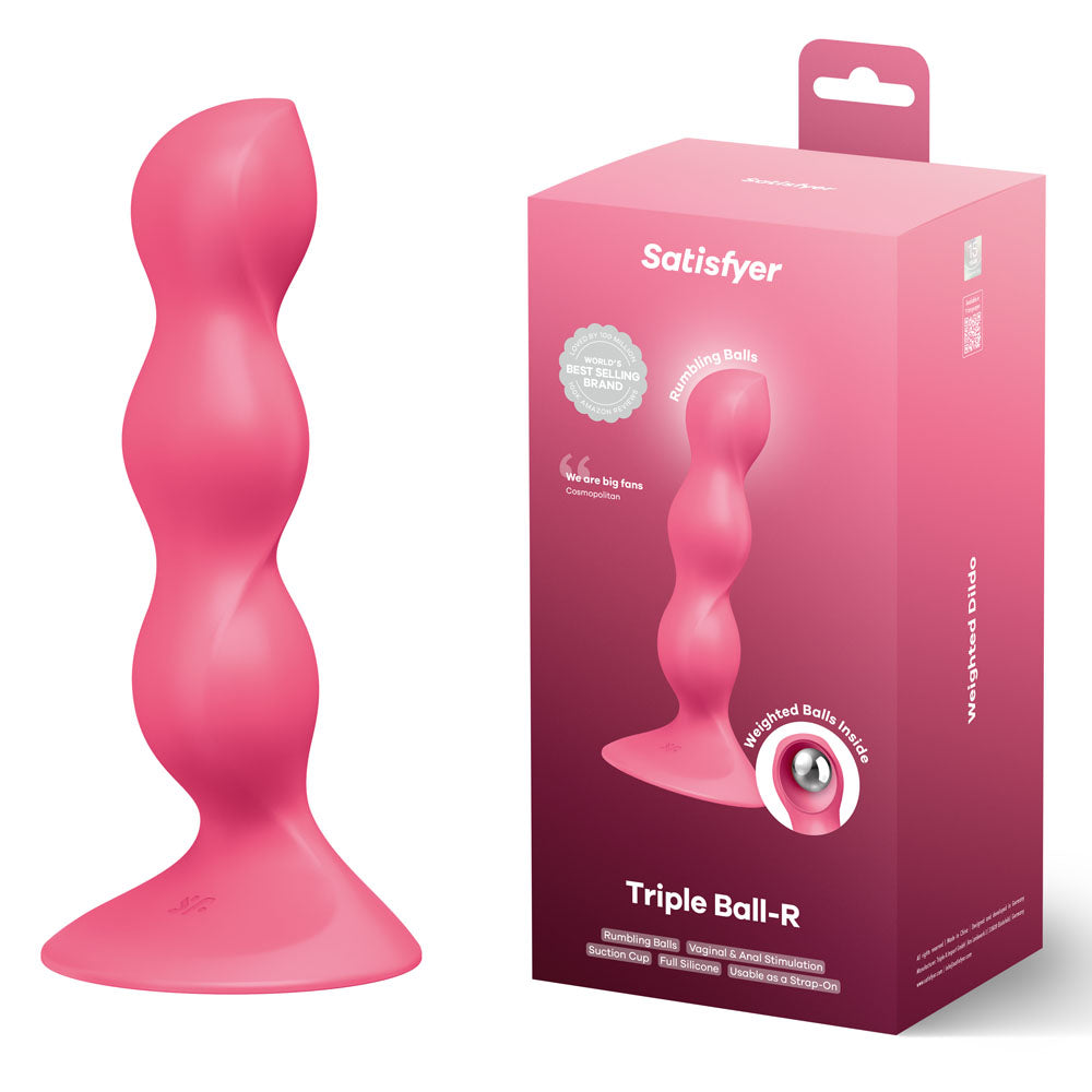 Satisfyer Triple Ball-R - Red - Red Beaded Anal Plug - Hush Store Sydney 
