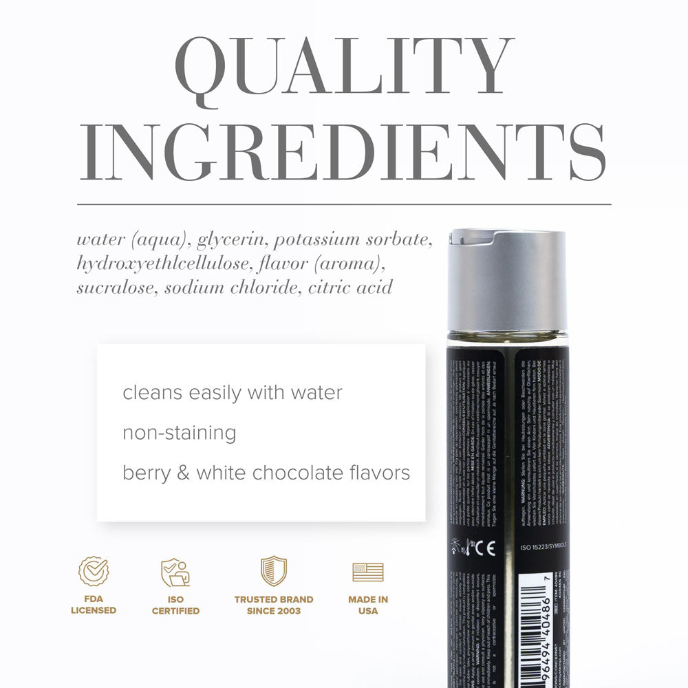 JO Gelato White Chocolate Raspberry Lube - 120 mL - White Chocolate Raspberry Flavoured Water Based Lubricant - 120 ml Bottle - Hush Store Sydney 