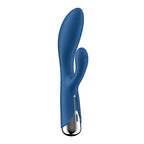 Satisfyer Spinning Rabbit 1 - Blue - Blue 20 cm USB Rechargeable Rotating Rabbit Vibrator - Hush Store Sydney 