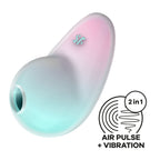 Satisfyer Pixie Dust - Mint/Pink - Mint/Pink USB Rechargeable Vibrating Air Pulse Stimulator