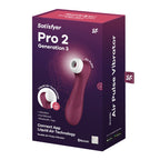 Satisfyer Pro 2 Generation 3 with App Control - Wine Red - Wine Red Touch-Free USB-Rechargeable Clitoral Stimulator - Hush Store Sydney 