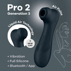 Satisfyer Pro 2 Generation 3 with App Control - Dark Grey - Dark Grey Touch-Free USB-Rechargeable Clitoral Stimulator - Hush Store Sydney 