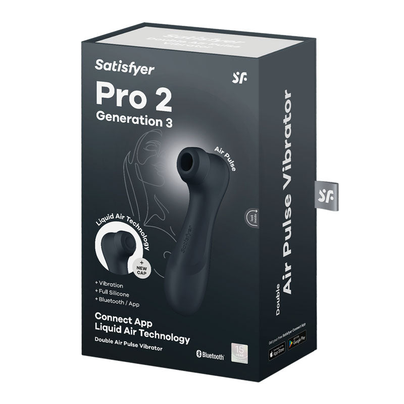 Satisfyer Pro 2 Generation 3 with App Control - Dark Grey - Dark Grey Touch-Free USB-Rechargeable Clitoral Stimulator - Hush Store Sydney 