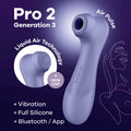 Satisfyer Pro 2 Generation 3 with App Control - Lilac - Lilac Touch-Free USB-Rechargeable Clitoral Stimulator - Hush Store Sydney 