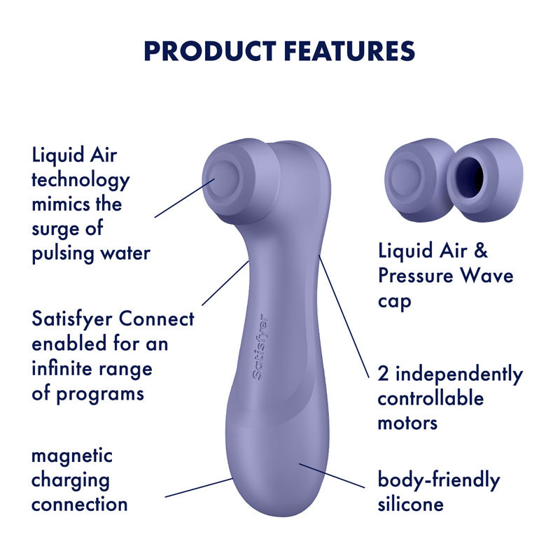 Satisfyer Pro 2 Generation 3 with App Control - Lilac - Lilac Touch-Free USB-Rechargeable Clitoral Stimulator - Hush Store Sydney 