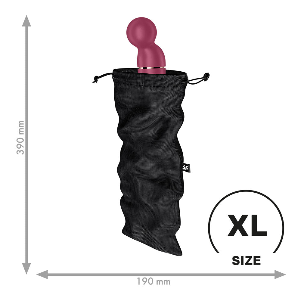 Satisfyer Treasure Bag XLarge - Black - Black XL Toy Storage Bag - Hush Store Sydney 