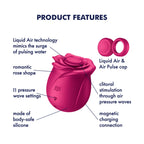 Satisfyer Pro 2 Classic Blossom - Red USB Rechargeable Air Pulse Rose Stimulator - Hush Store Sydney 
