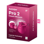 Satisfyer Pro 2 Classic Blossom - Red USB Rechargeable Air Pulse Rose Stimulator - Hush Store Sydney 