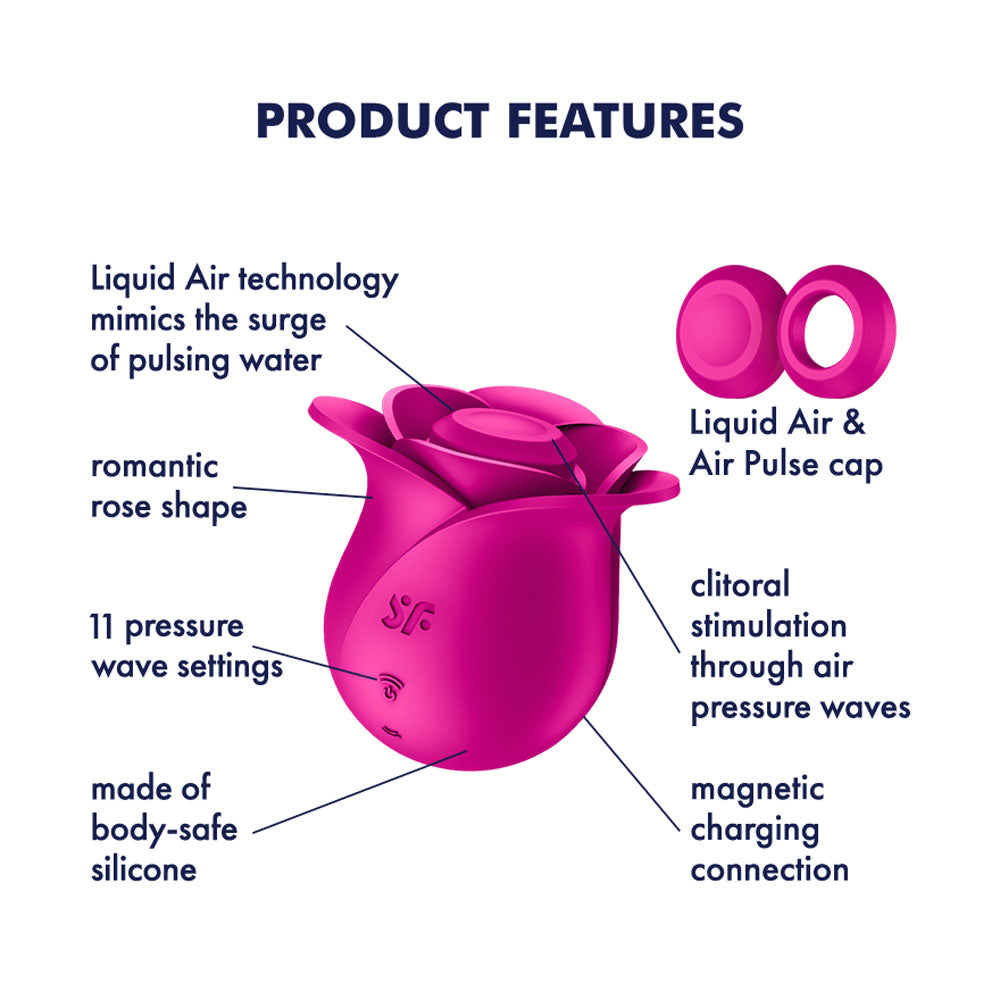 Satisfyer Pro 2 Modern Blossom - Modern Pink USB Rechargeable Air Pulse Rose Stimulator - Hush Store Sydney 