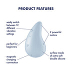 Satisfyer Dew Drop - Light Blue USB Rechargeable Stimulator